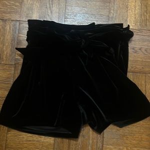 High rise velvet shorts